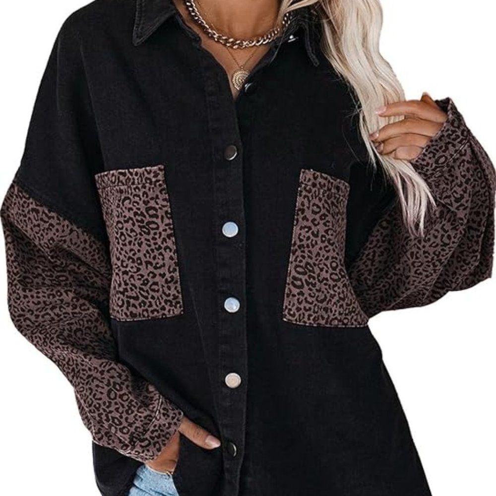 Leopard Denim Jacket